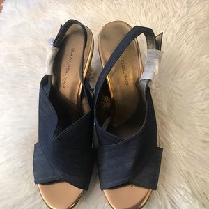 Bandolino Denim Slingback Platform Sandals